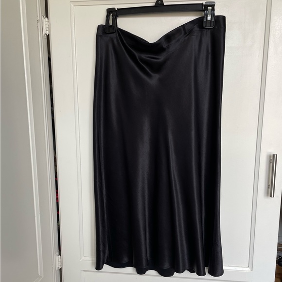 Vince Bias Cut Slip Skirt in Black - Picture 3 of 5